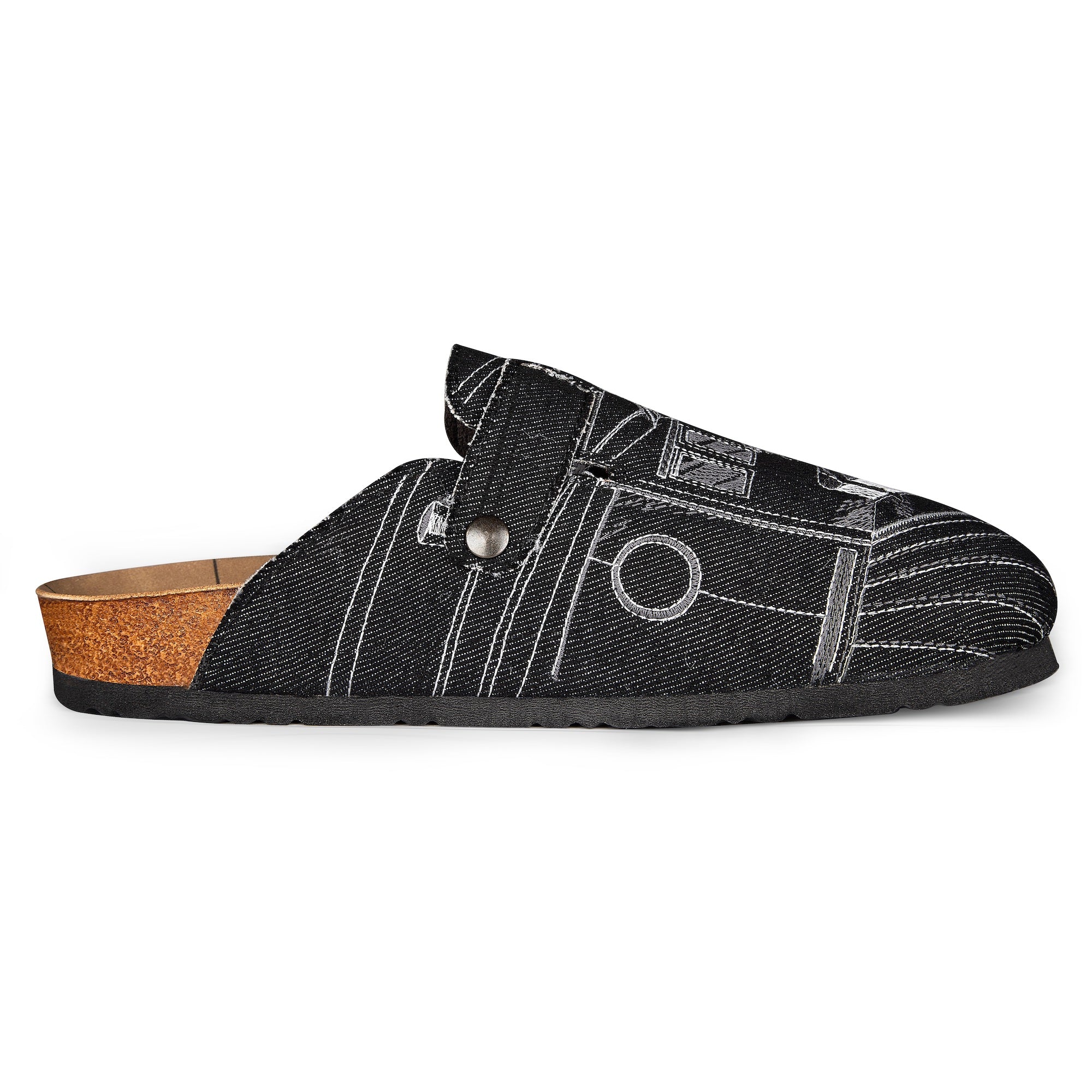 "faces" clogs black denim - Image 8