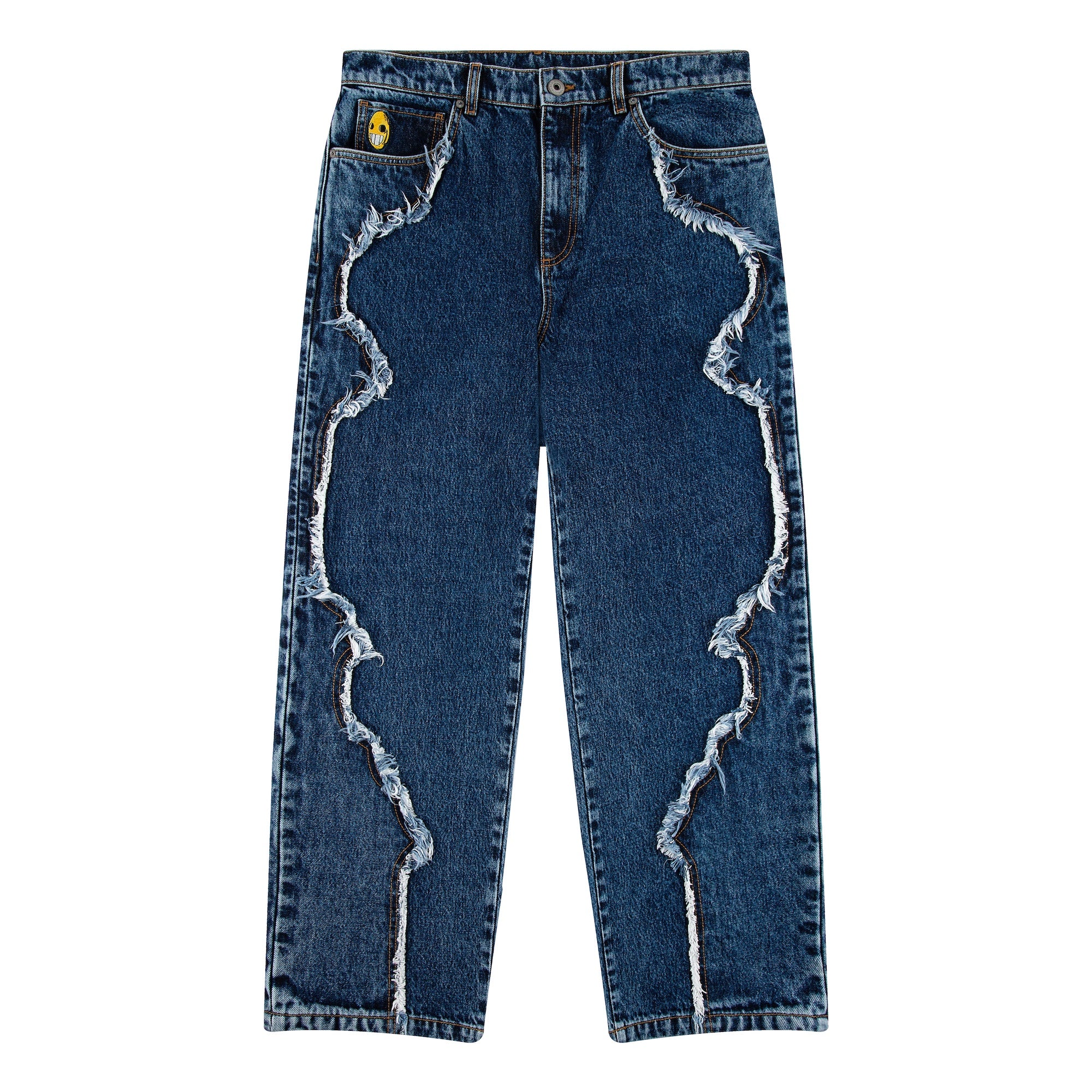 "faces" denim raw edged blue