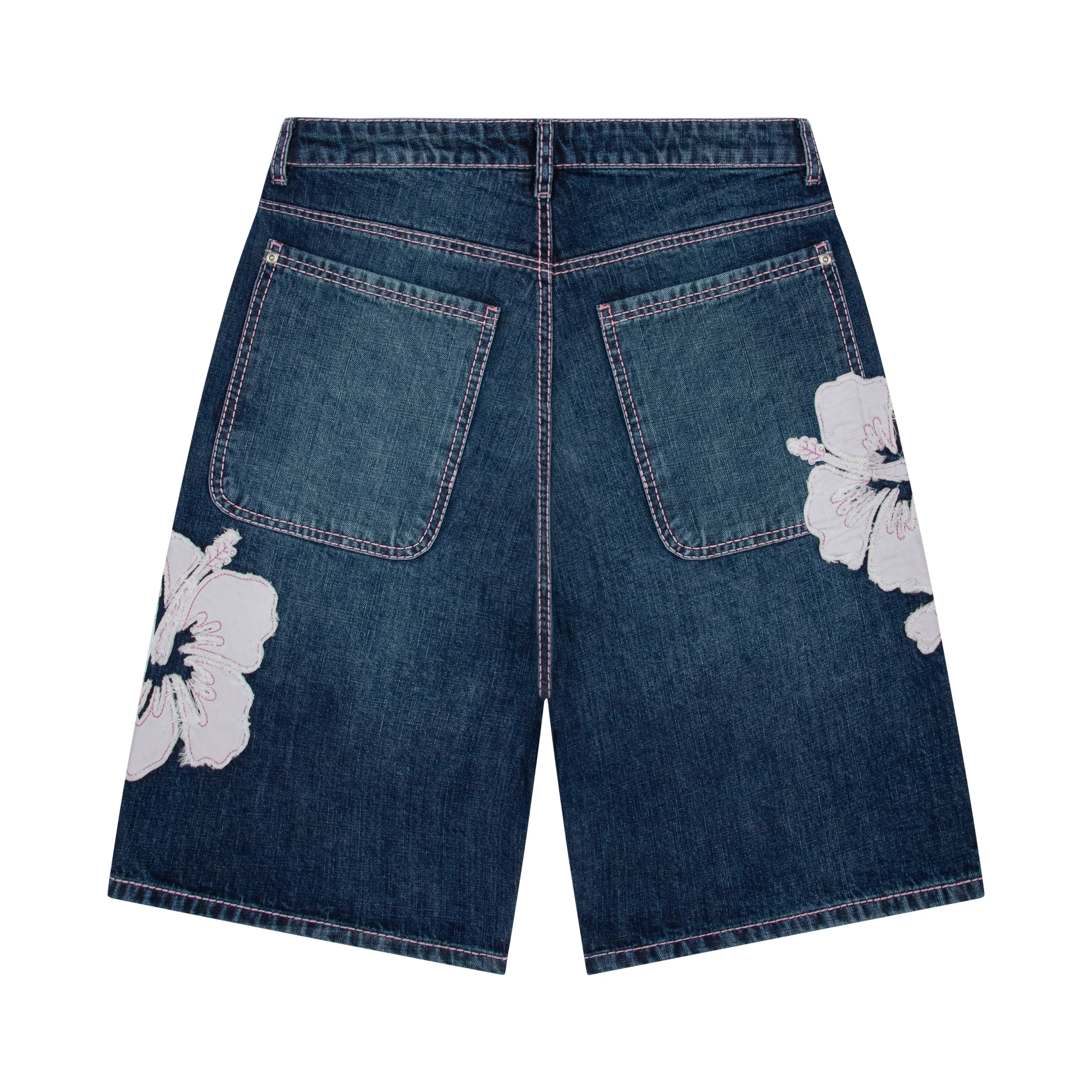 "summer break" indigo washed Jorts - Image 2
