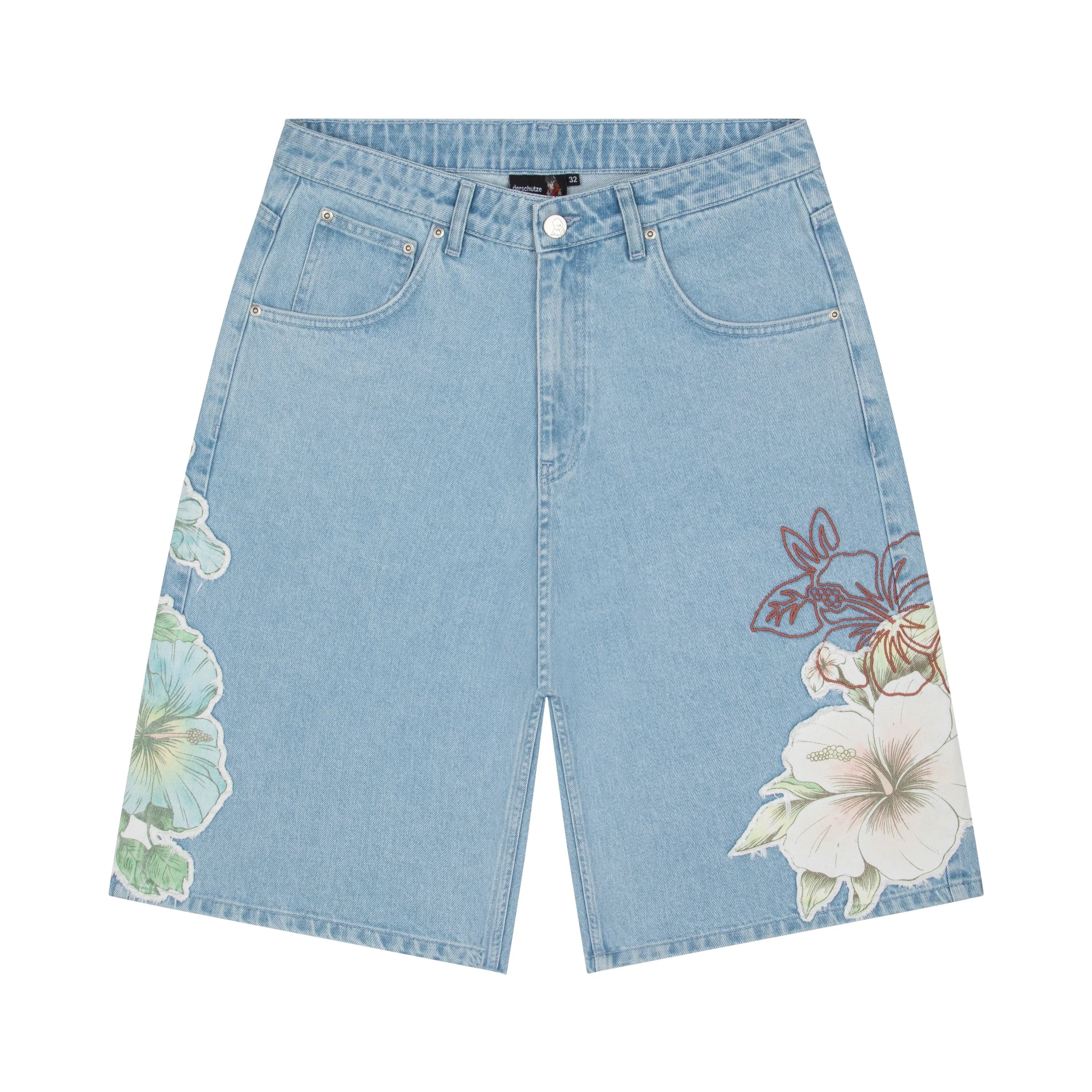 "summer break" light blue Jorts - Image 2