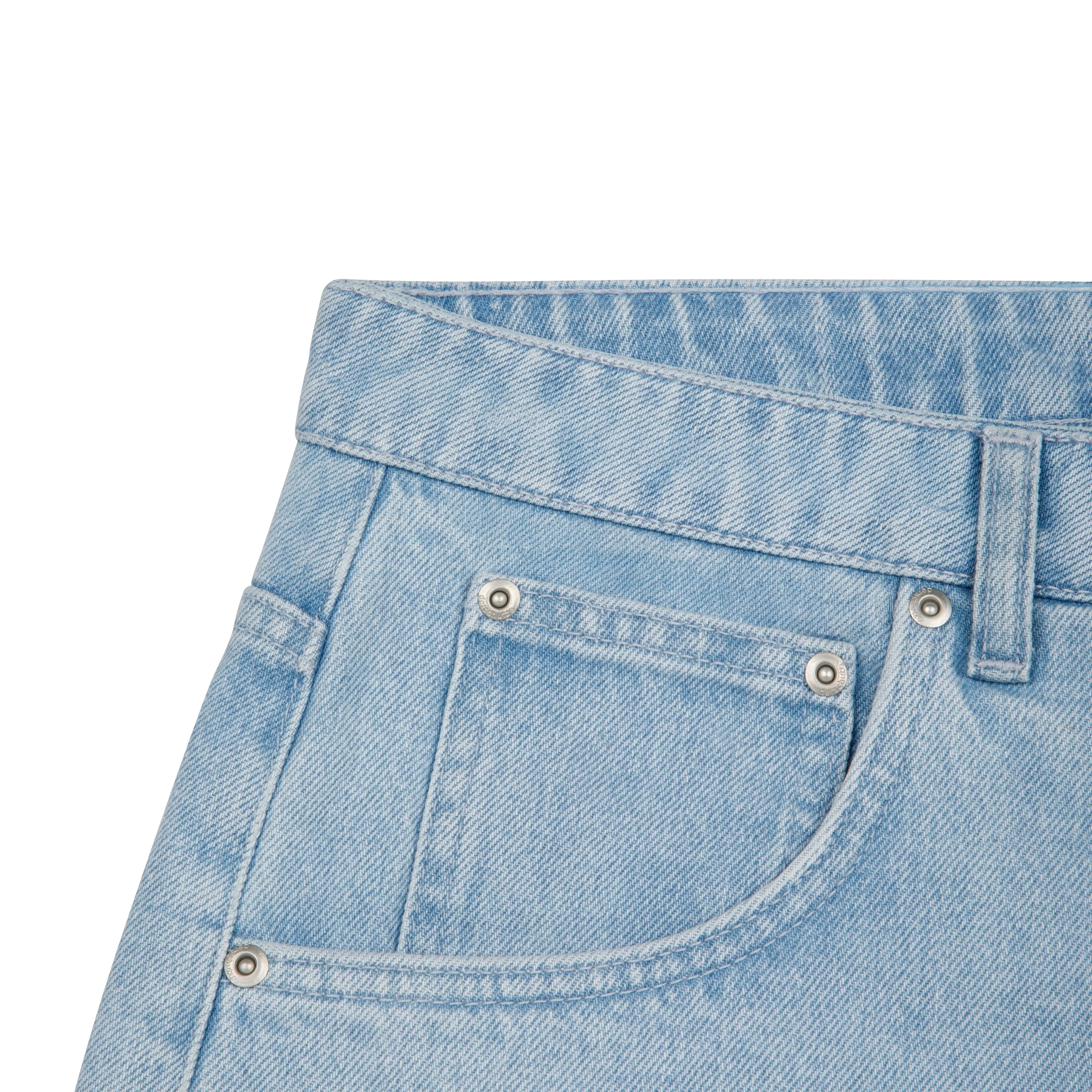 "summer break" light blue Jorts - Image 3