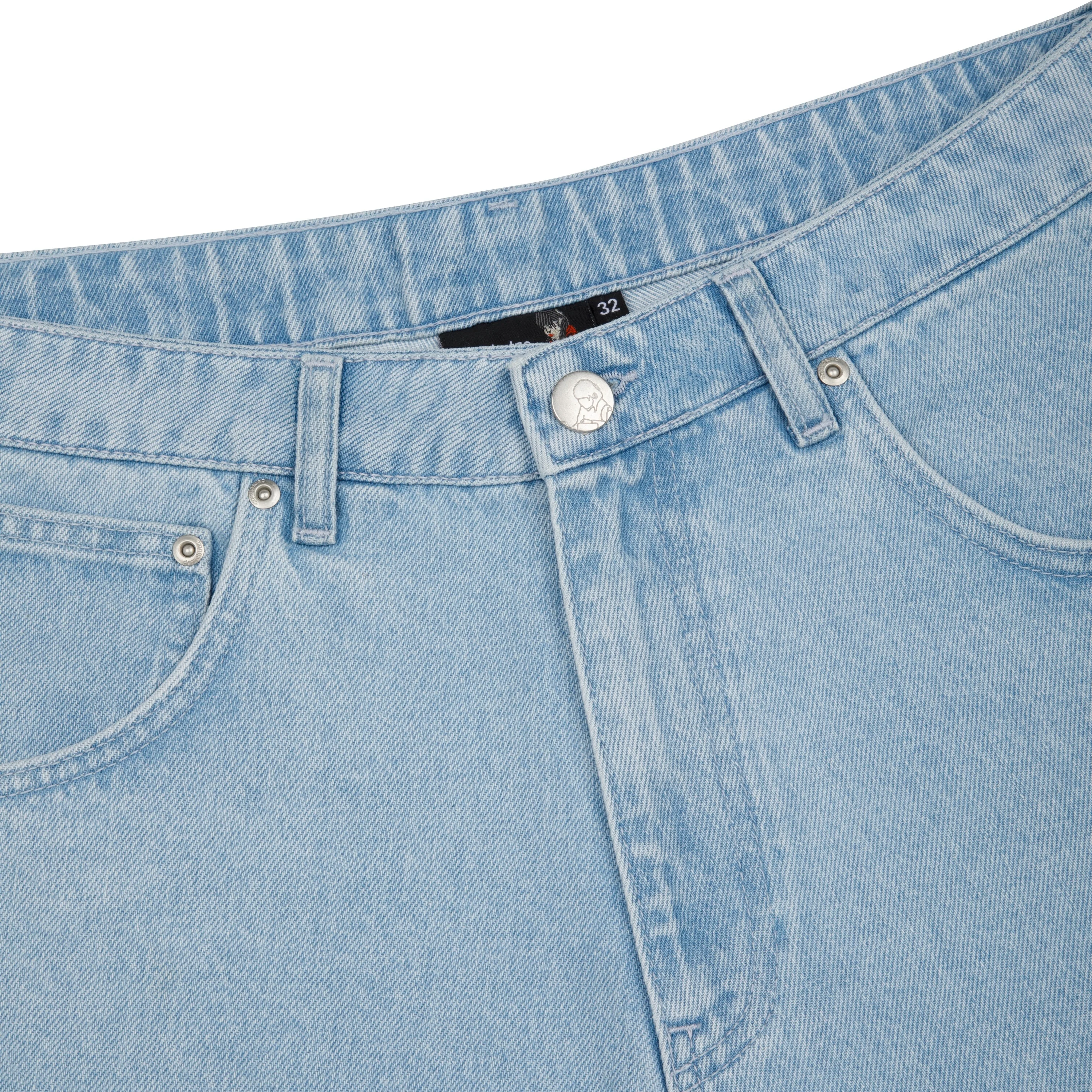 "summer break" light blue Jorts - Image 4