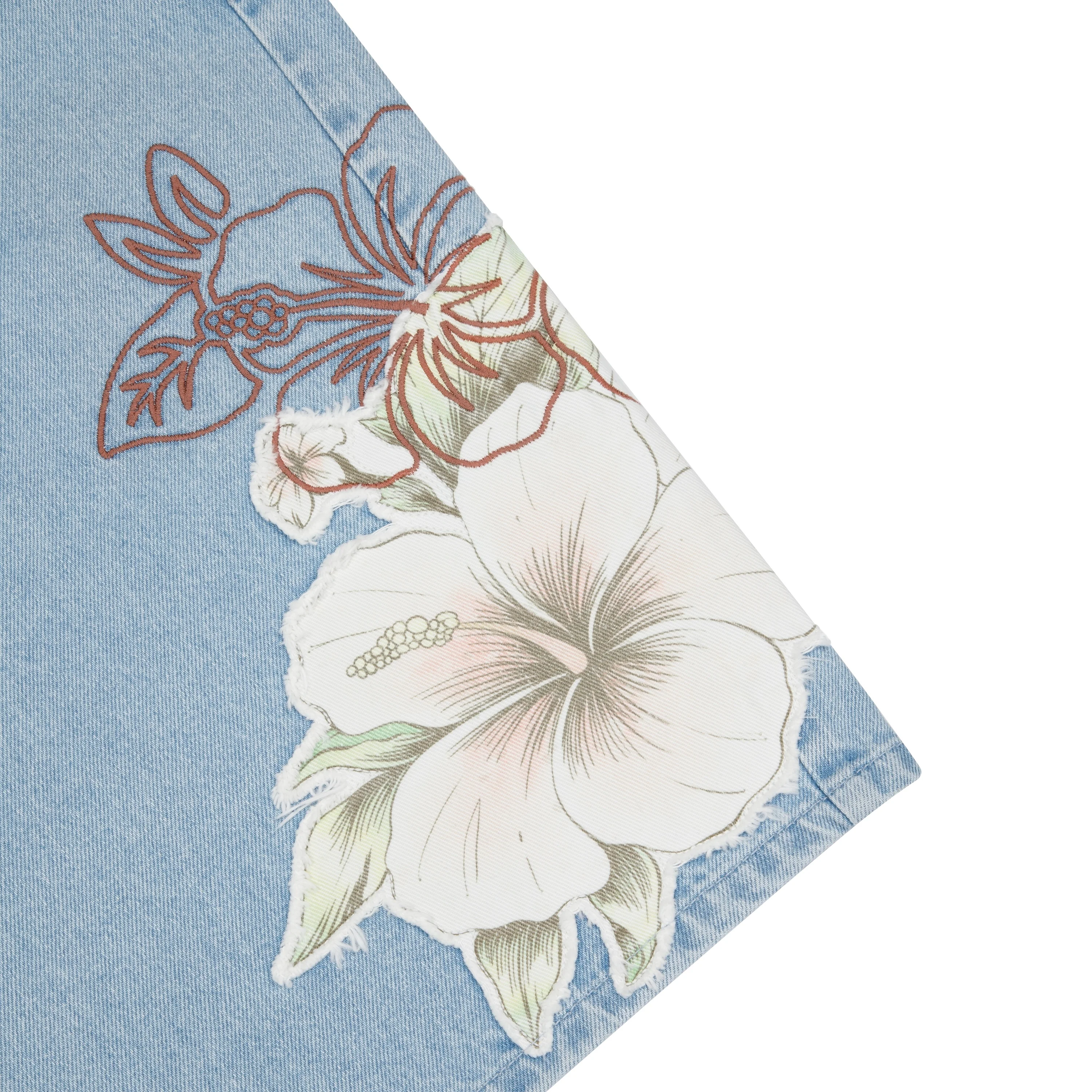 "summer break" light blue Jorts - Image 5