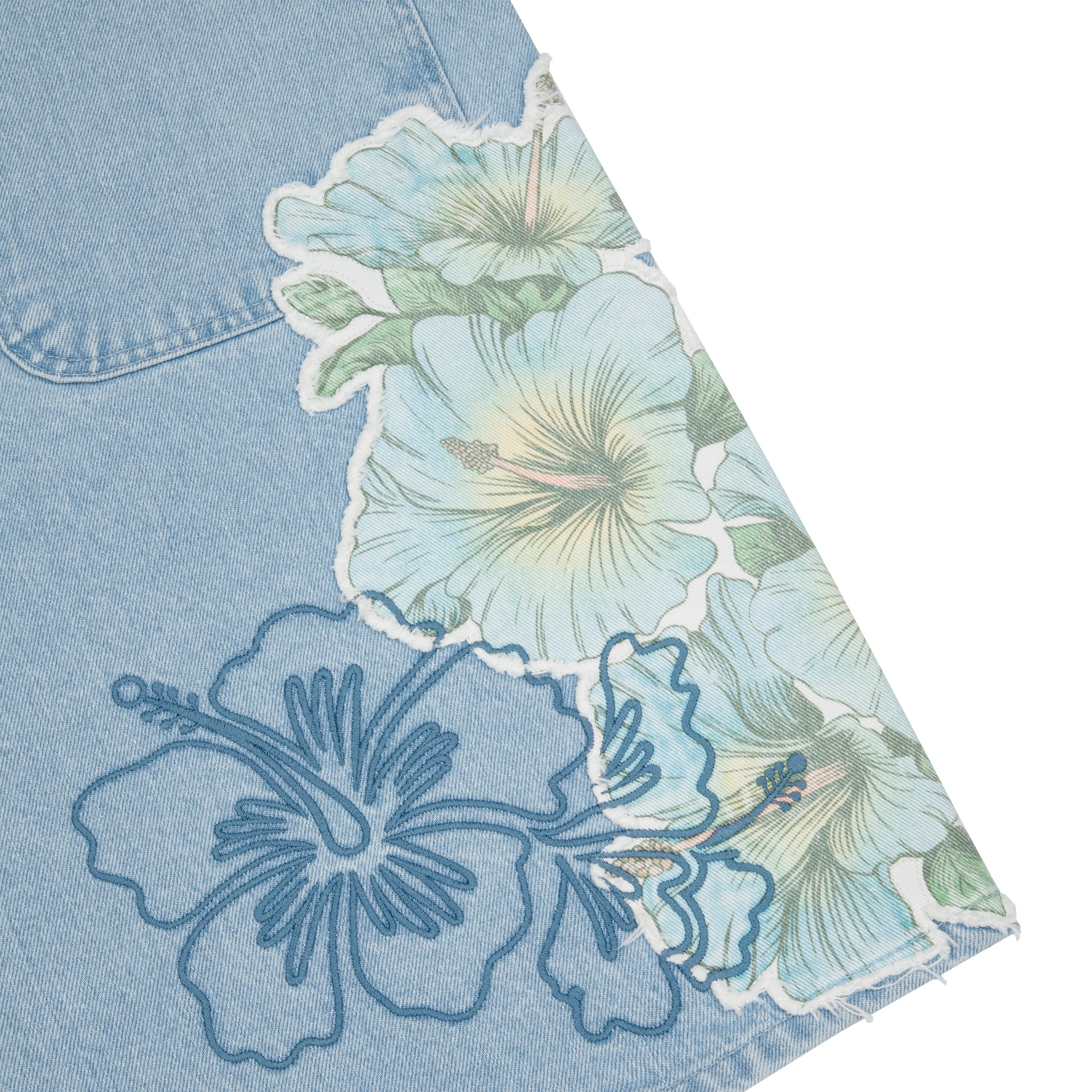 "summer break" light blue Jorts - Image 6