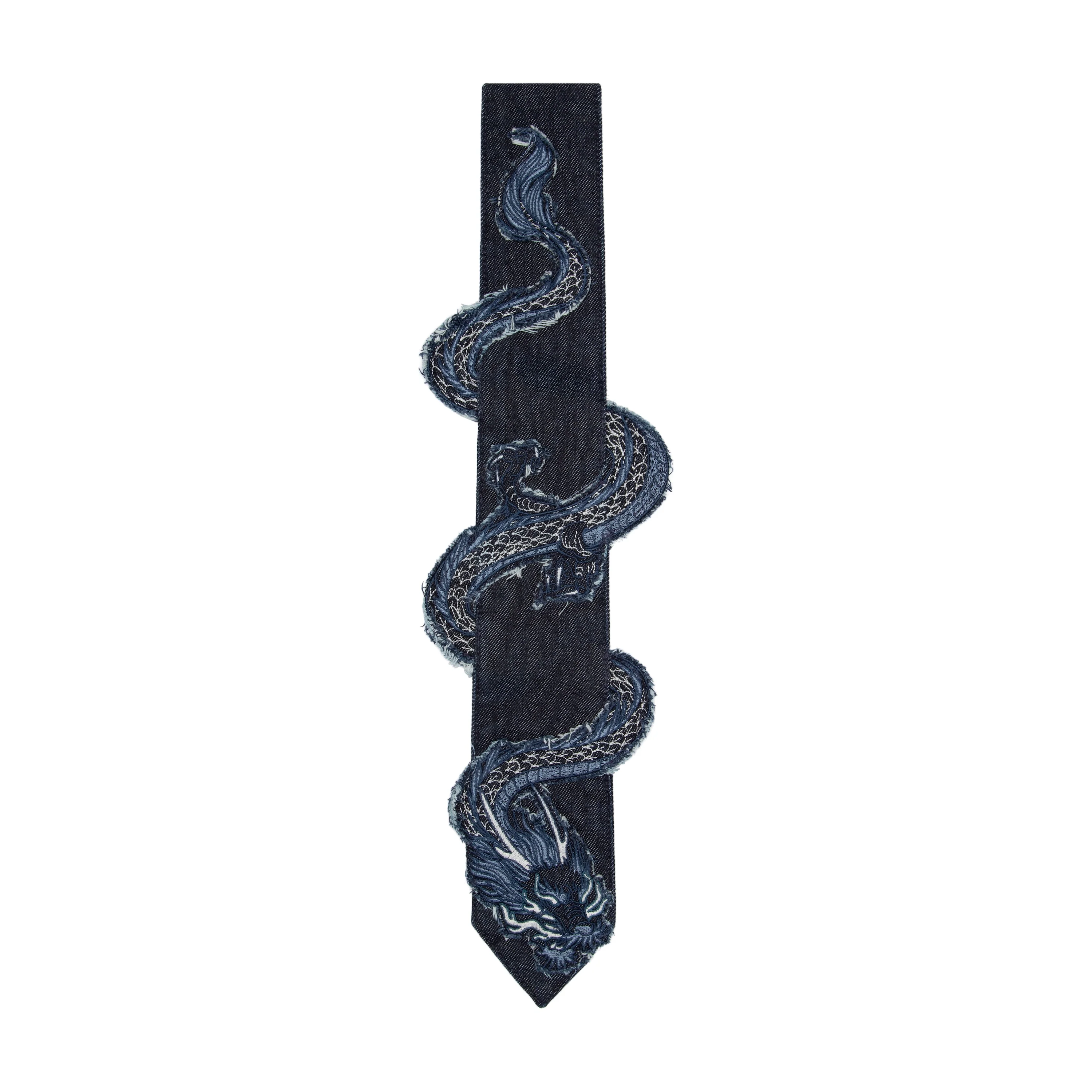 "yakuza" navy denim tie