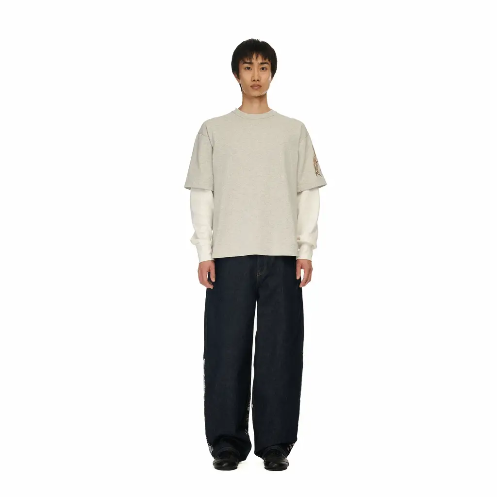 "yakuza" layered Longsleeve grey - Image 12