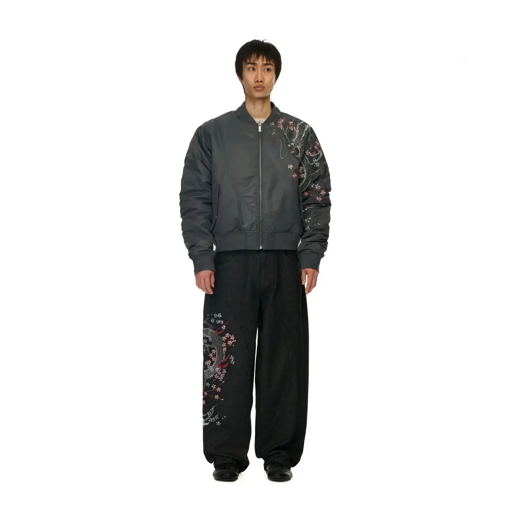 "yakuza v2" bomber Jacket dark grey - Image 18