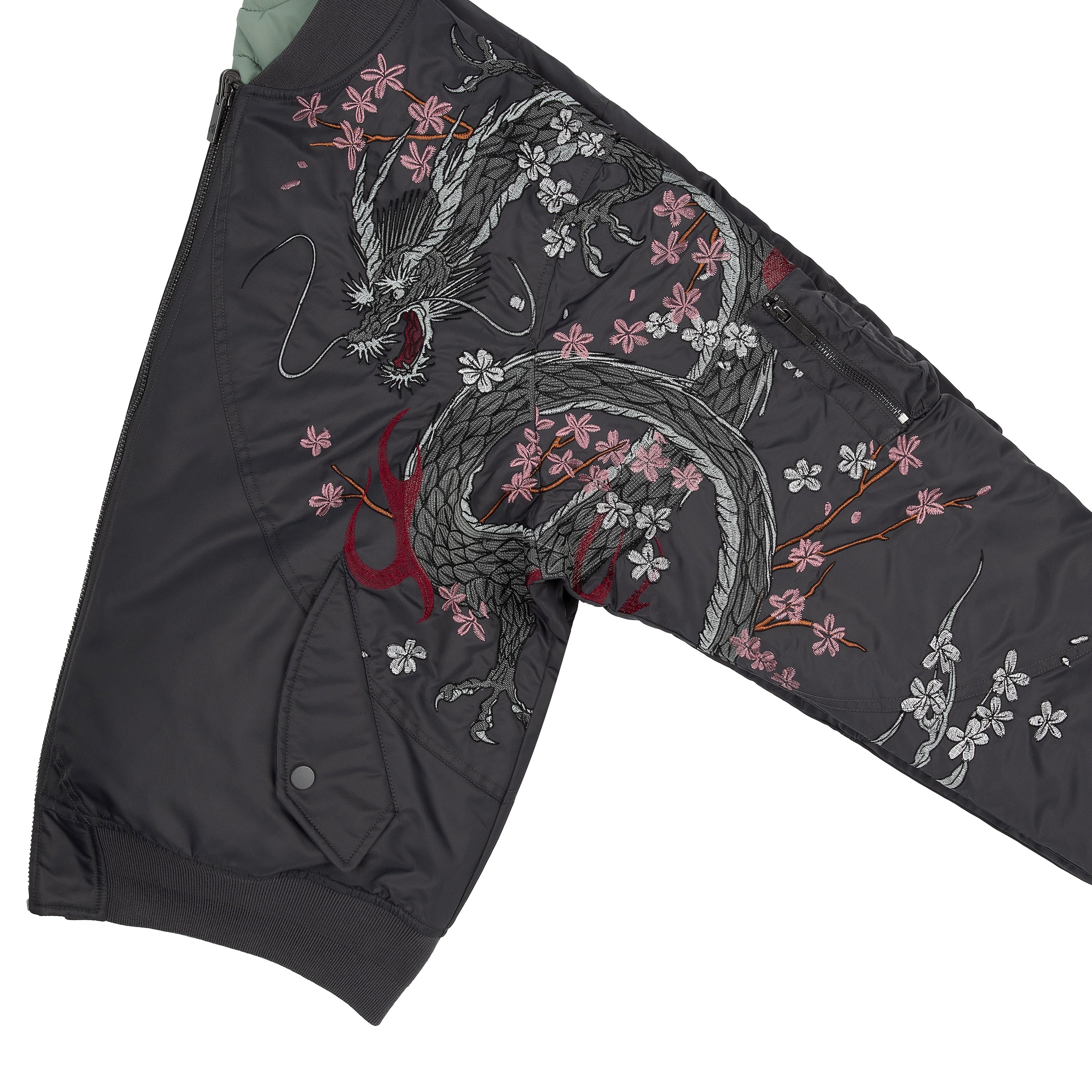 "yakuza v2" bomber Jacket dark grey - Image 6